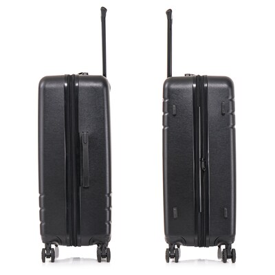 DUKAP Zahav 3-Piece Hardside Spinner Luggage Set, TSA Checkpoint Friendly, Black (DKZAHSML-BLK)