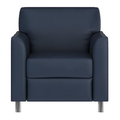 Flash Furniture Hercules Diplomat LeatherSoft Reception Chair, Navy/Chrome Legs (BT8271NVYCHR)