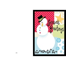 Seasons Greetings - snowman - eye glasses - 7 x 10 scored for folding to 7 x 5, 25 cards w/A7 envelo