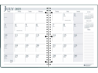 2023-2024 House of Doolittle 8.5 x 11 Academic Monthly Planner, Black (26302-24)