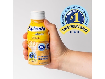 Splenda Diabetes Care Sugar-Free Café Latte Shake, 8 oz., 24 Bottles/Carton (SP20252490)