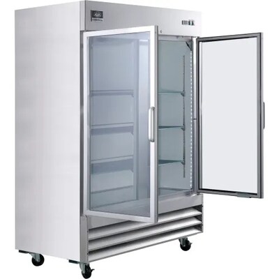 Global Industrial Nexel Reach-In Refrigerator, 2 Glass Doors, 47 Cu. Ft. (243219)