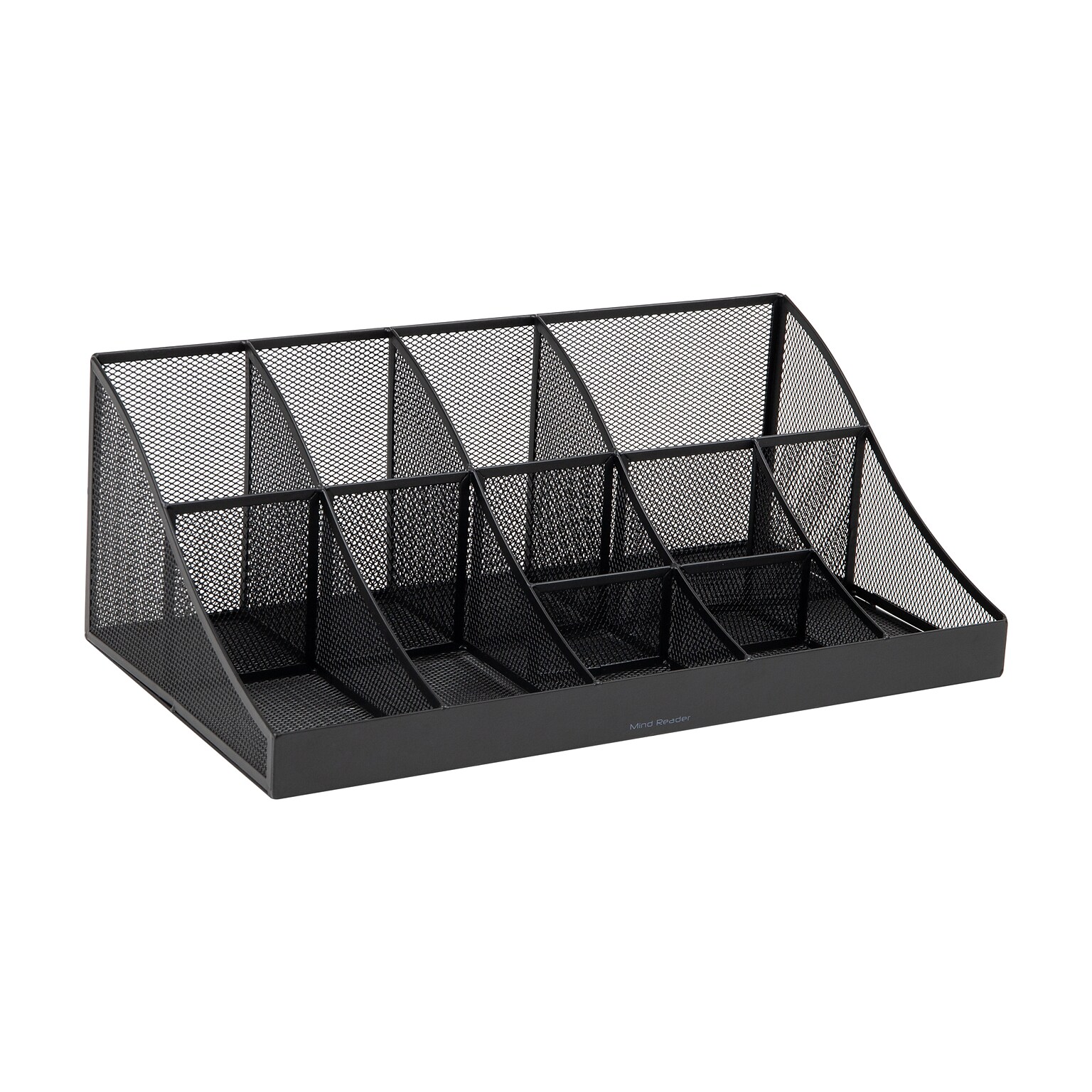 Mind Reader Network Collection 11 Compartment Coffee Condiment Organizer, Black (COMORGMESH-BLK)