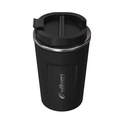 Outdoors Professional Stainless Steel Double-Walled Vacuum Insulated Coffee Cup, 12.8 oz., Black (OUTD9416)