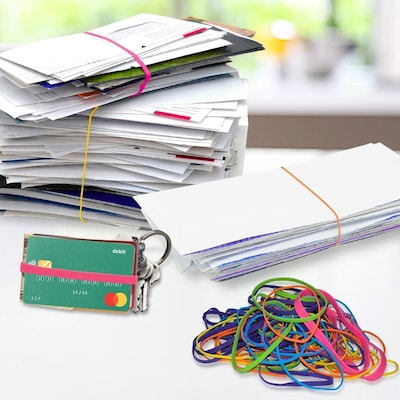 Alliance Rubber Brites Pic-Pac Multi-Purpose Assorted Rubber Bands, Non-Latex, Assorted Colors, 250/Bag (07706)