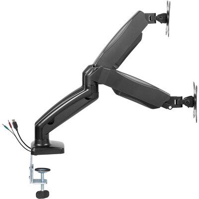 Lorell Adjustable Dual Monitor Mounting Arm, Up to 32" Monitor, Black (LLR99801)