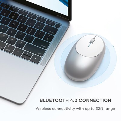 Satechi M1 Wireless Ambidextrous USB Mouse, Silver (ST-ABTCMS)