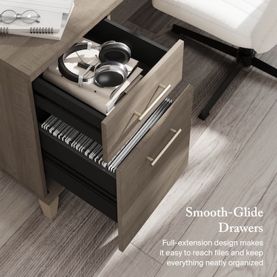 Bush Furniture Somerset 72"W 3 Position Sit to Stand L Shaped Desk, Ash Gray (SET014AG)