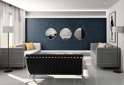 Infinity Instruments Franc Decorative Wall Mirror, Metal, 17.5"Dia. (15462GD)
