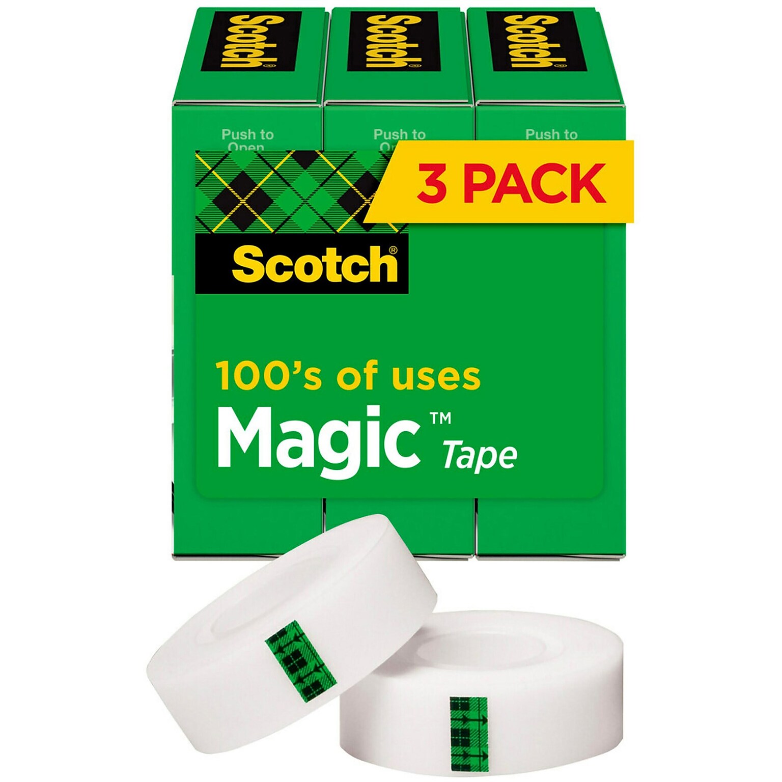 Scotch Magic Invisible Tape Refill, 3/4 x 27.77 yds., 3 Rolls/Pack (810K3)