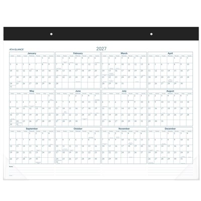 2026 AT-A-GLANCE Success 21.75" x 17" Monthly Desk Pad Calendar, White/Blue (ST24-00-26)