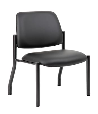 Boss Office Products Bariatric Armless Vinyl Guest Chair, 400 lb. Capacity, Black (B9595AM-BK-400)