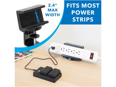 Mount-It! 3-Outlet 3-USB Port 5' Surge Protector with Clamp Desk Mount, Black (MI-7281B)