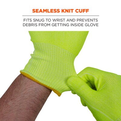 Ergodyne ProFlex 7040 Seamless Knit Cut Resistant Gloves, Food Safe, ANSI A4, Lime, XL, 144 Pairs (18025)