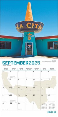 2025 BrownTrout Route 66 12" x 24" Monthly Square Wall Calendar, (9781975475642)