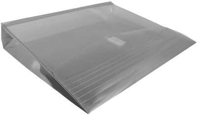 JAM Paper Premium Plastic Document File, 1 Pocket, Letter, Gray, 3/Pack (218V2smx3)