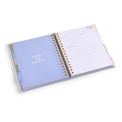 2027 Eccolo Plans in Progress 7" x 9" Weekly & Monthly Planner, Faux Leather Cover, Blue (RY27-401H)