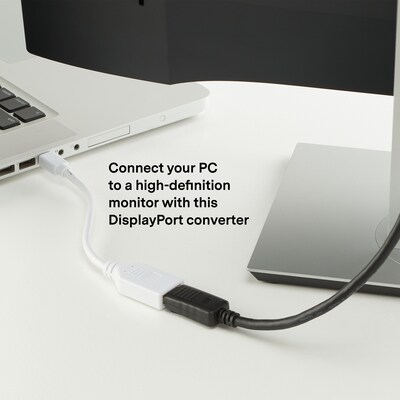 NXT Technologies™ 0.5' Mini DisplayPort/DisplayPort Audio/Video Adapter, White (NX51762)