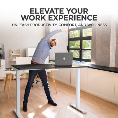 Uncaged Ergonomics RISE UP Electric Adjustable Height Electric Standing Office Desk, Black (RUWBK)