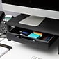 Mind Reader Adjustable Dual Monitor Stand with Drawers, Black (DUBMODR-BLK)