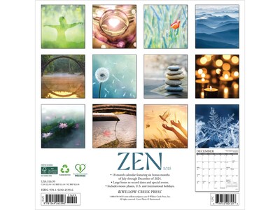2025 Willow Creek Zen 12 x 12 Monthly Wall Calendar (45596)