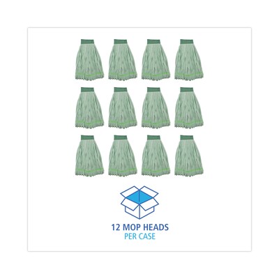Boardwalk Microfiber Looped-End Wet Mop Head, Large, Green, 12/Carton (BWKMWTLGCT)