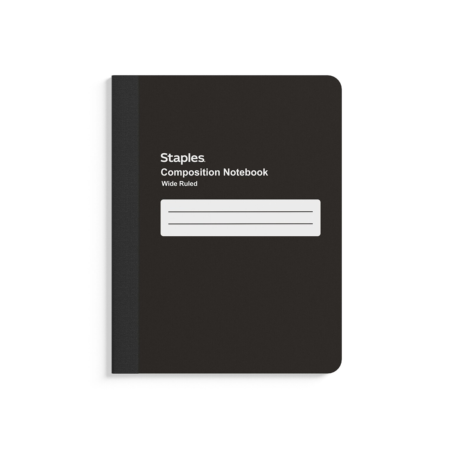 Staples Poly Composition Notebook, 7.5 x 9.75, Wide Ruled, 80 Sheets, Black (ST55087)