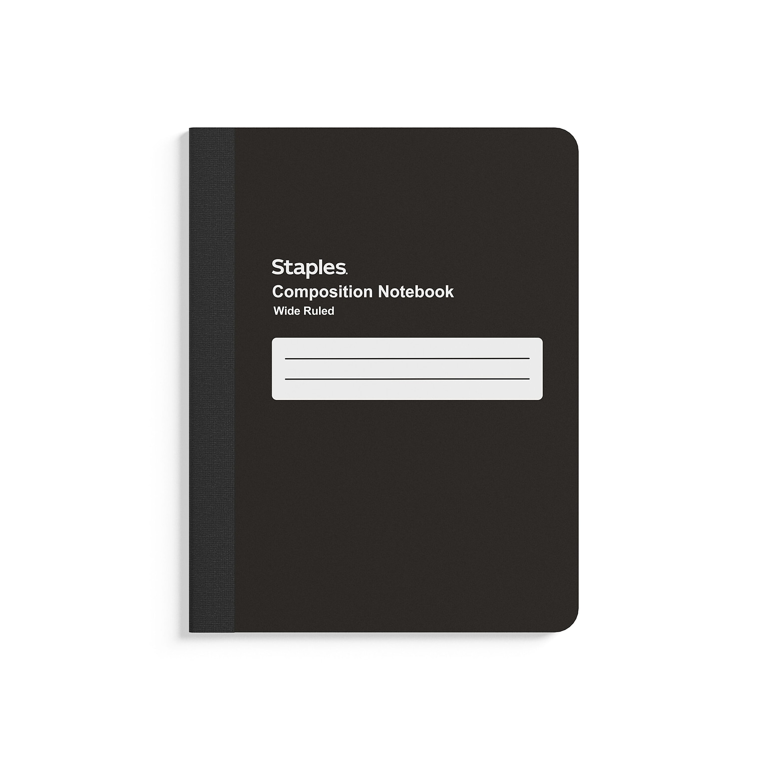 Staples Composition Notebook, 7.5 x 9.75, Wide Ruled, 80 Sheets, Black (ST55087)