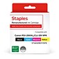 Staples Remanufactured Black High Yield and Photo Black/C/M/Y Standard Ink Replacement for Canon PGI-250XL/CLI-251, 5/Pack