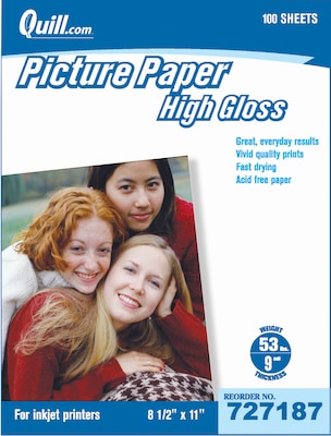 Staples Basic Glossy Photo Paper 8.5 x 11 100/Pack (19900/13607