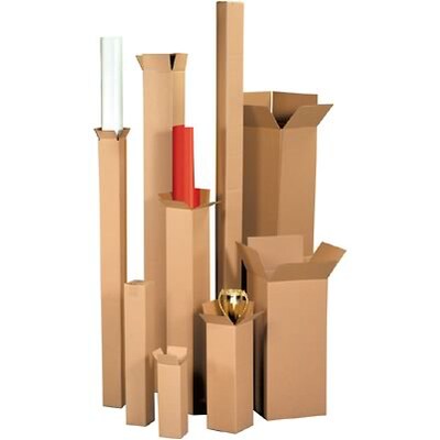 10Lx10Wx48H(D) Single-Wall Tall Corrugated Boxes; Brown, 20 Boxes/Bundle