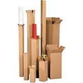 12Lx12Wx60H(D) Single-Wall Tall Corrugated Boxes; Brown, 10 Boxes/Bundle