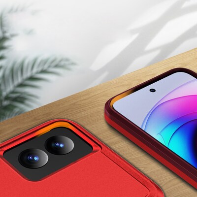 SaharaCase Raider Series Rugged Case for Motorola G Power 5G, Shock Absorbing, Viper Red (CP00564)