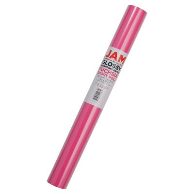 JAM Paper Short Mini Roll Wrapping Paper, 26.3 sq. ft., Fuchsia Pink, 2/Pack(165S25263fuag)