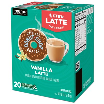 The Original Donut Shop One Step Vanilla Latte Coffee Keurig® K-Cup® Pods, Light Roast, 20/Box (381779)