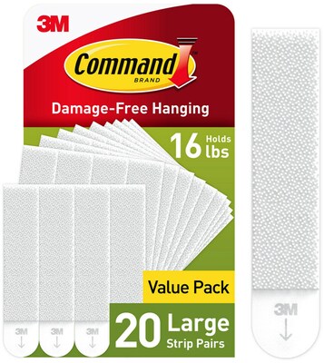 Command Large Picture Hanging Strips, White, 20 Pairs/Pack (17206-20NA)