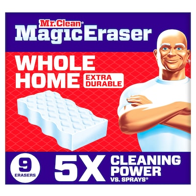 Mr. Clean Magic Eraser Sponge, White, 9 Pads/Pack (22880)