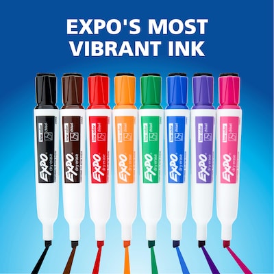 Expo Magnetic Dry Erase Markers, Chisel Tip, Assorted Colors, 8/Pack (1944741)