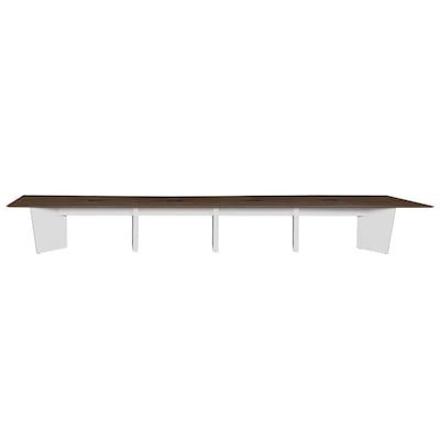 Regency Array 240"W x 48"D Conference Table with Grommet, Neo Walnut/White (ACT24048NWWH)