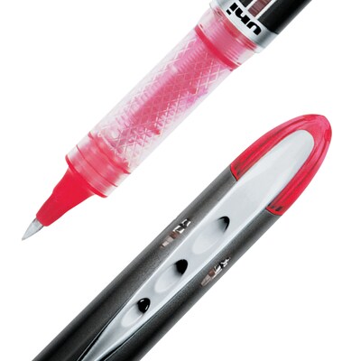 uniball Vision Elite Rollerball Pens, Micro Point, 0.5mm, Red Ink, Dozen (69022)