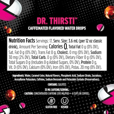 Ninja Thirsti Zero Soda Dr. Thirsti Flavored Water Drops (WCFDRPPAM)