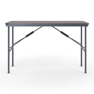 Quill Brand® Folding Table, 48L x 24W, Walnut (27095/51256)