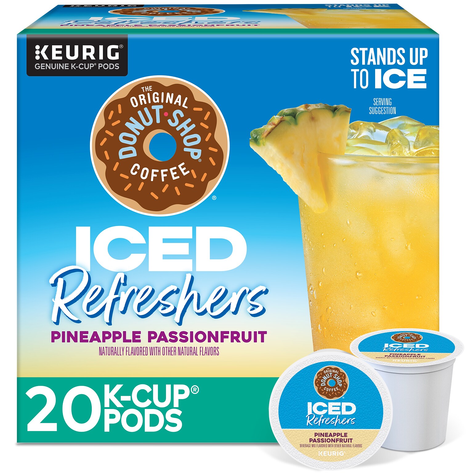 The Original Donut Shop Iced Refreshers Pineapple Passion Fruit, Keurig® K-Cup® Pods, 20/Box (5000379381)