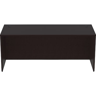 Lorell Essentials Series 70.9 W Desk Shell, Espresso (LLR18211)