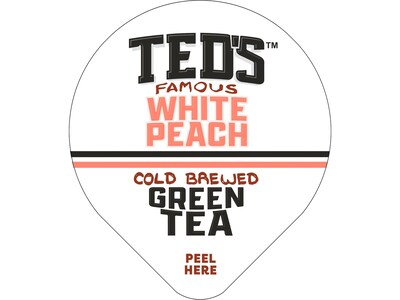 Java House Ted's Famous Cold Brewed White Peach Green Tea Pods, 12/Carton (FC900T70)