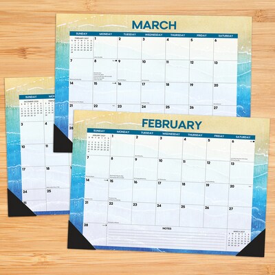 2027 Willow Creek Beaches 17 x 12 Monthly Desk Pad Calendar, Assorted Colors (66447)