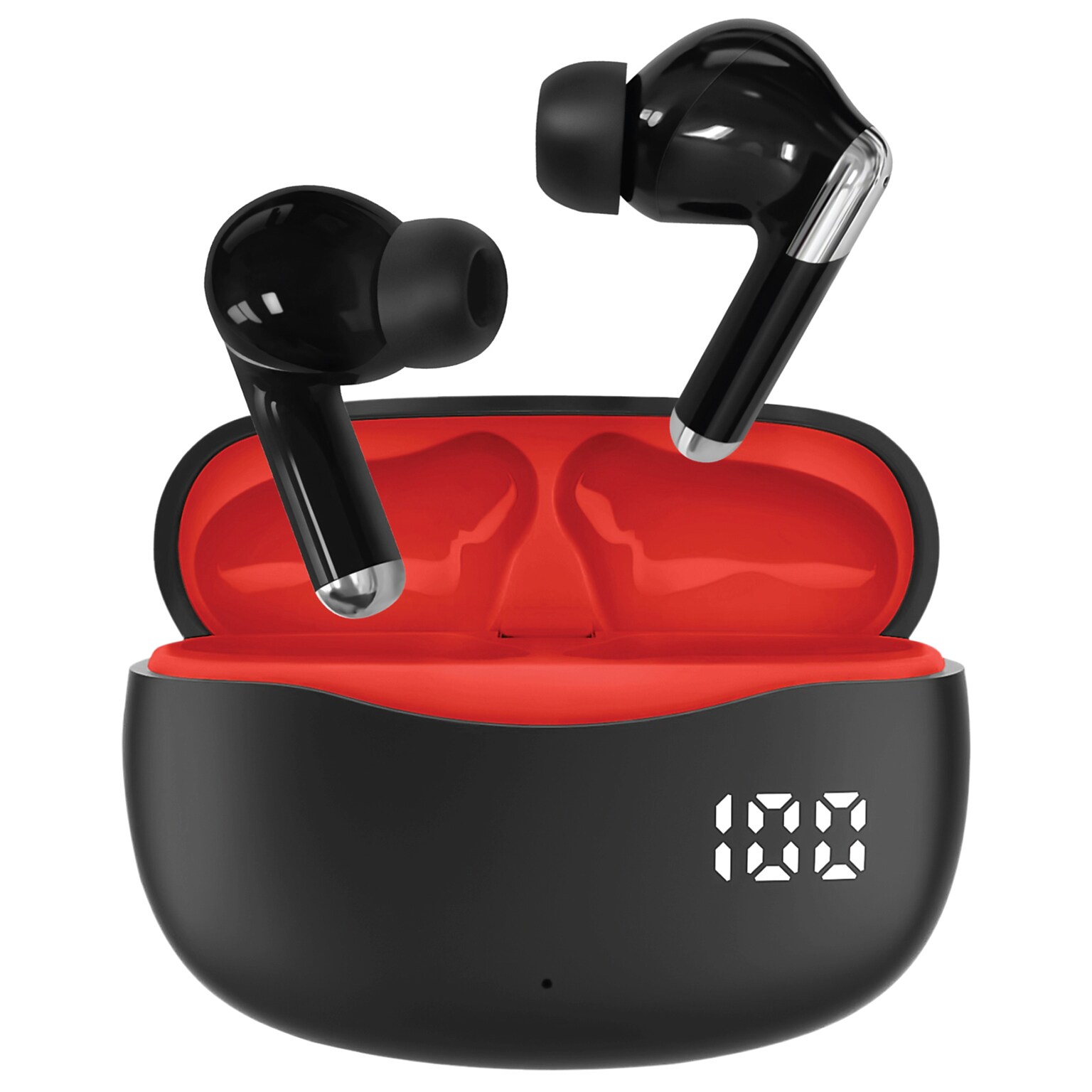 STUDIO PRO by FISHER Active Pro Wireless Noise Canceling Earbuds, Bluetooth, Black/Red (STW290A)