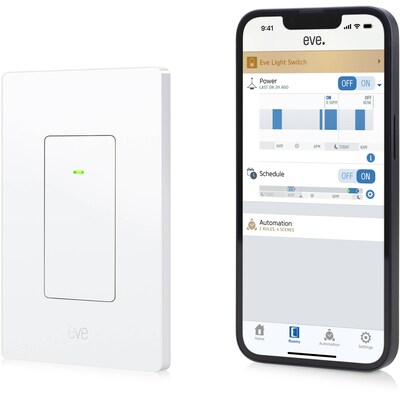 Eve Systems Apple HomeKit Smart Touch Light Switch, White (10ECE4151)