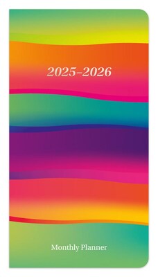 2025 BrownTrout Rich Ribbons 3.5 x 6.5 Monthly Two Year Pocket Planner, Paper Cover, Multicolored (9781975474324)