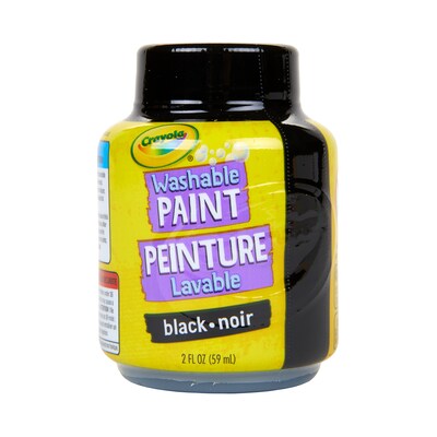 Crayola Washable Kids Paint, Black, 2 oz., 12/Bundle (BIN542851-12)